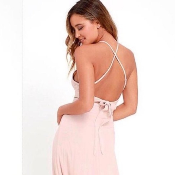 LAST ONE Lulu's Pink 2 Pieces Maxi Skirt Set - Picture 3 of 3